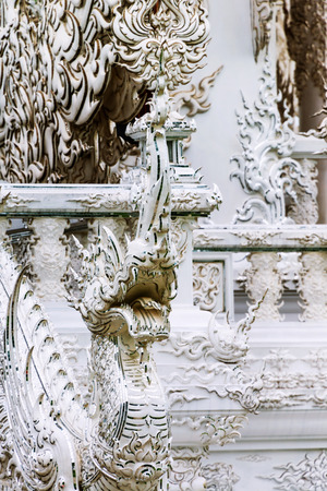 Decoration of a White Temple in Chiang Rai, Thailandのeditorial素材