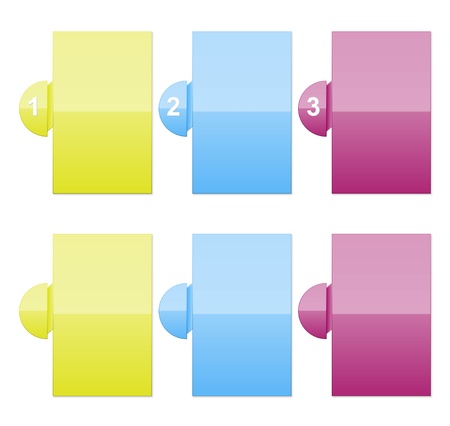 Glossy color text templates   labels also with numbers のイラスト素材