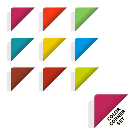 Set of color page folded corner effect graphic element のイラスト素材
