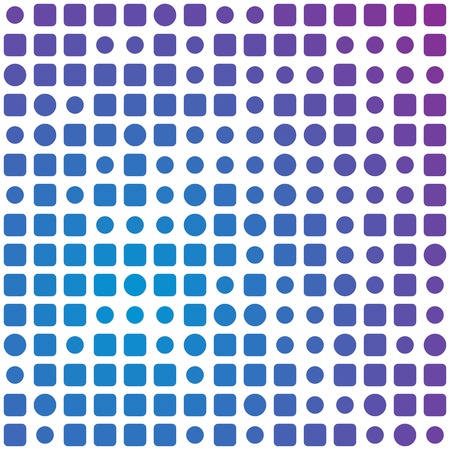 Abstract square and circles blue to violet background のイラスト素材