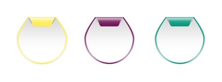 set of yellow, violet and green blank option label のイラスト素材