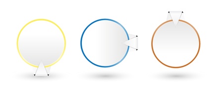 Set of yellow, blue and dark orange blank labels のイラスト素材