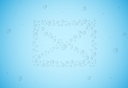 Bubble envelope illustration made out of varios sized bubbles のイラスト素材