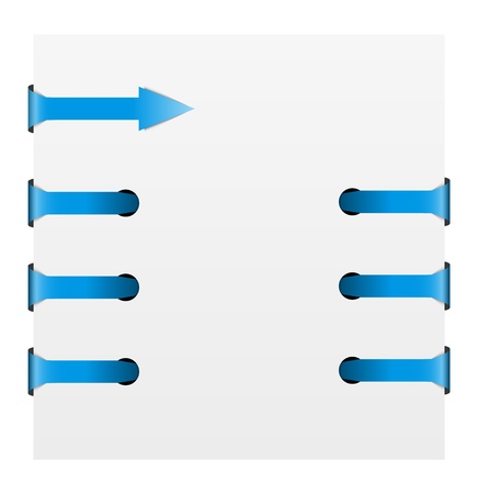 Blue shaded arrow wrapping peace of paperのイラスト素材