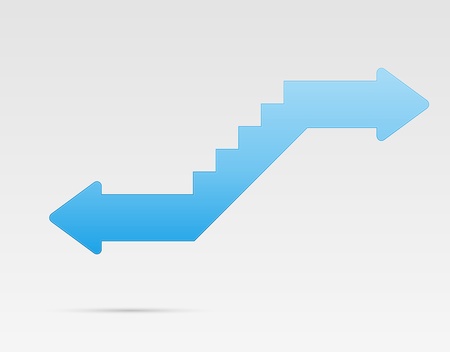 Isolated graphic element made out of stairs and arrows のイラスト素材