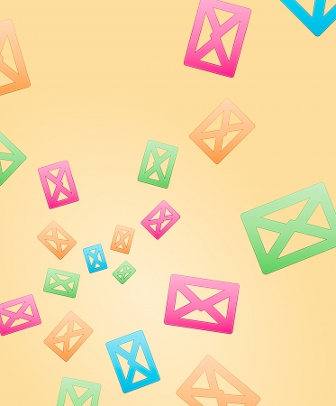Abstract background made out of happy color envelopes のイラスト素材