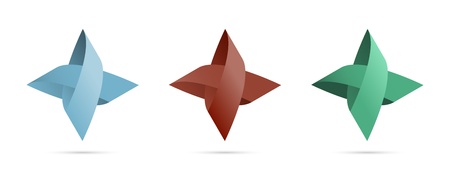 Set of three isolated vane graphic elements