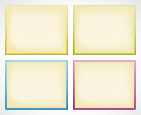 Set of four blank rectangle templates ready for your text   blank templatesのイラスト素材