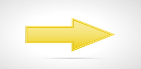 Blank yellow glossy style arrow with shadow   blank arrowのイラスト素材