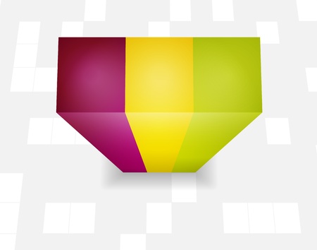 Three dimensional effect template made out of three perspective blocks   three dimensional templateのイラスト素材