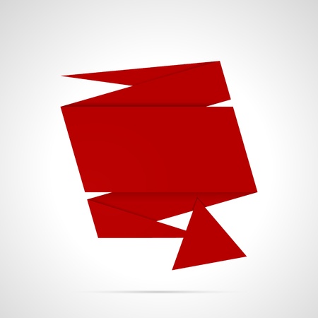 Blank red origami style template with big arrow   origami labelのイラスト素材