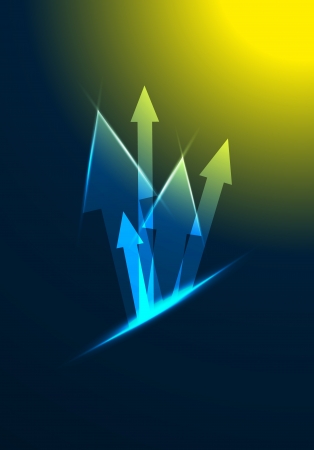 Glossy arrow composition on the dark backgroundのイラスト素材