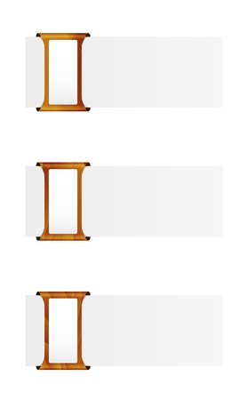 Set of three stylish blank labels with various wooden texture   rectangle tagのイラスト素材