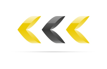 The elegant attention arrow in yellow and dark grey   elegant attention arrowのイラスト素材