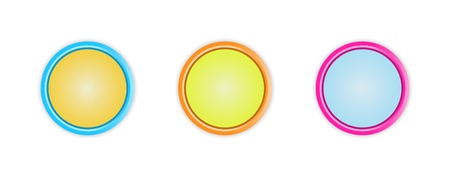 Set of three blank circle buttons with subtle shadow   circle buttonのイラスト素材