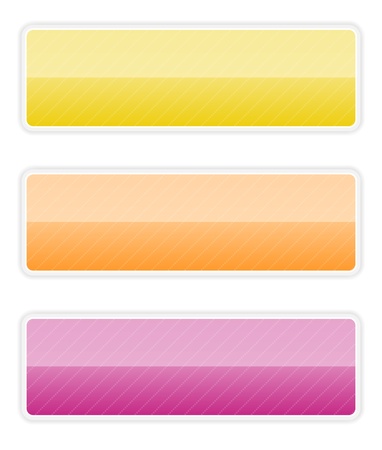 The set of yellow, orange and pink buttons   vibrant rectangle buttonのイラスト素材