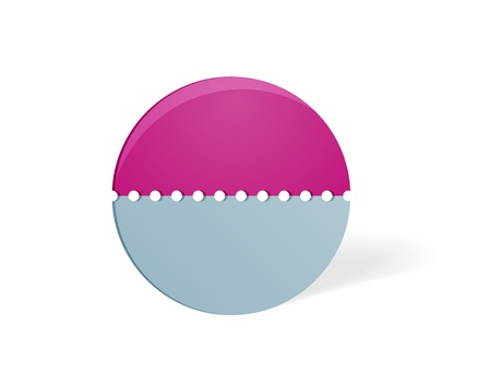 The blank circle label divided with perforation   circle labelのイラスト素材