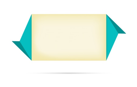 Blank origami style template ready for your text   paper origami labelのイラスト素材