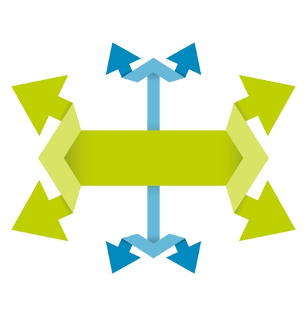 The two colors crossroad graphic element made out of arrows   The crossroad   The crossroad abstractionのイラスト素材