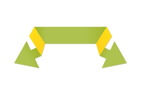 The green and yellow modern origami style double arrow   The green double arrow   The beautiful arrowのイラスト素材