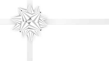 The blank template of greeting card with silver bow   The card with ribbon   The greeting cardのイラスト素材