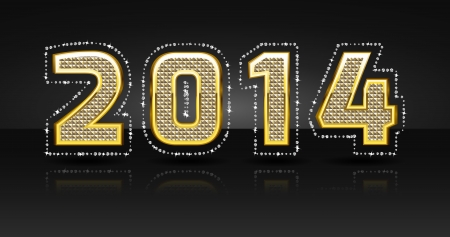 The New Year graphic symbol made out of golden numbers and diamondsのイラスト素材