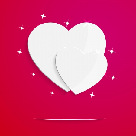 The greeting card with two hearts and place for your textのイラスト素材