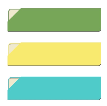 The set of green, yellow and blue blank buttonsのイラスト素材
