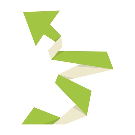 The origami style green arrowのイラスト素材