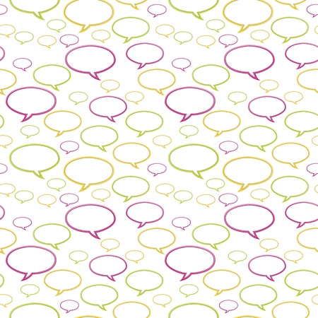 The seamless pattern made out of various color speech bubblesのイラスト素材