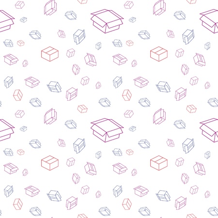 The abstract background made out of various color paper box iconsのイラスト素材