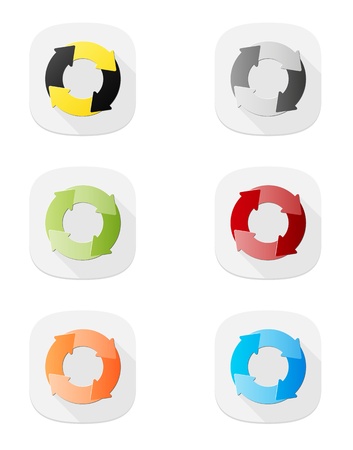 The set of six buttons with cycle diagram iconのイラスト素材