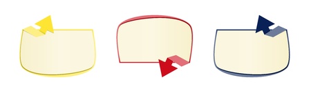 The set of three blank templates with yellow, red and blue frameのイラスト素材