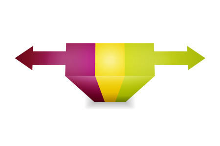 The three color bar with two blank arrowsのイラスト素材