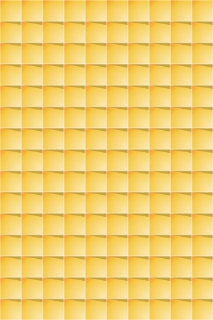 Abstract background made out of yellow repeating squares with subtle shadowsのイラスト素材