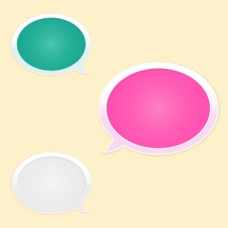 The set of green, pink and white speech bubblesのイラスト素材