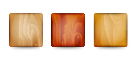 Set of three wooden blank buttons ready for your textのイラスト素材