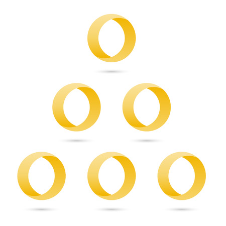 The six gold rings composition with shadowのイラスト素材