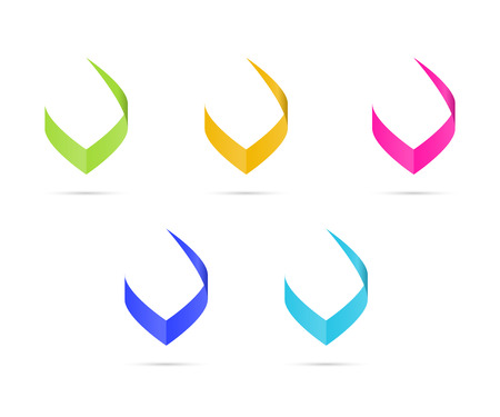 Set of three isolated stylish V graphic elementsのイラスト素材