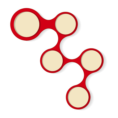 The infographic template made out of five blank ballsのイラスト素材