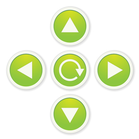 the media panel with five arrowsのイラスト素材