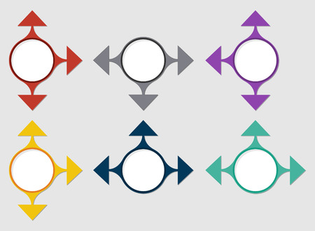 the illustration of blank circle and three arrowsのイラスト素材