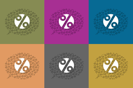 the sale bubbles made out of percent sign pictogramsのイラスト素材