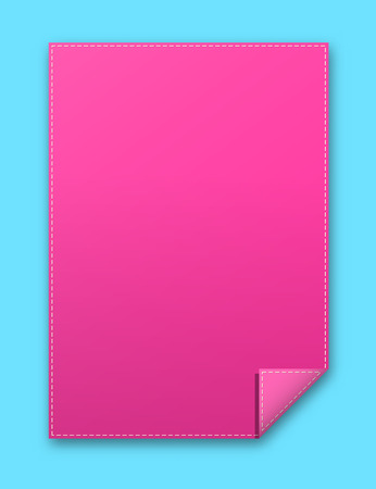 the illustration of pink blank template with folded cornerのイラスト素材