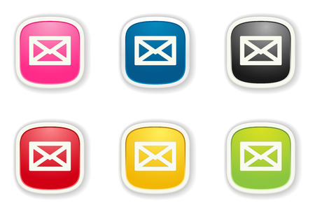 the glossy buttons with envelope pictogramのイラスト素材