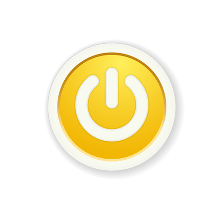 the yellow circle button with standby iconのイラスト素材