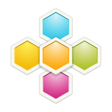 the illustration of glossy hexagon templatesのイラスト素材