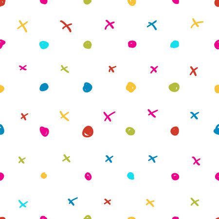 the seamless background made out of dots and crossesのイラスト素材