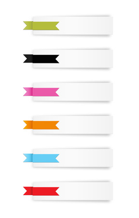 the web banner set with ribbonのイラスト素材