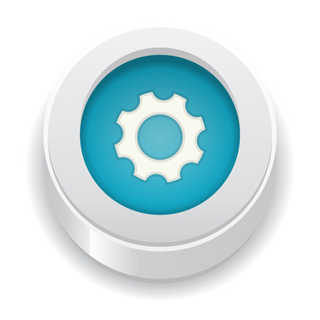 The silver button with cogwheel pictogramのイラスト素材